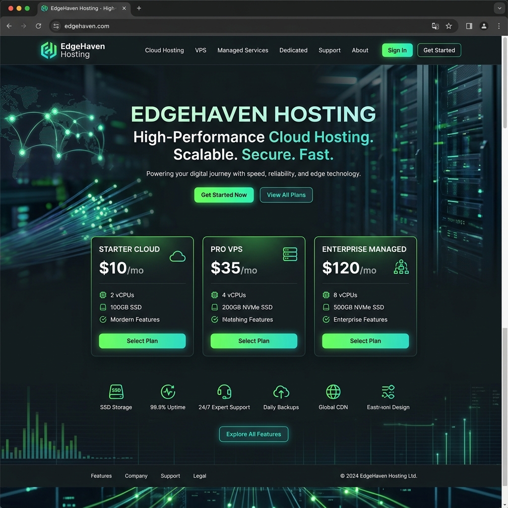 EdgeHaven Hosting — High-performance cloud hosting